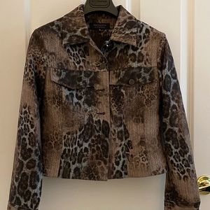 Robyn leopard print wool blazer
